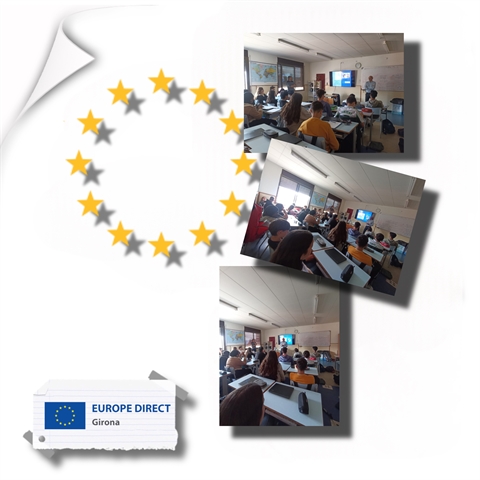 Taller "Joventut activa a la UE" a l'INS Escola Pia Olot, 15 de maig de 2025