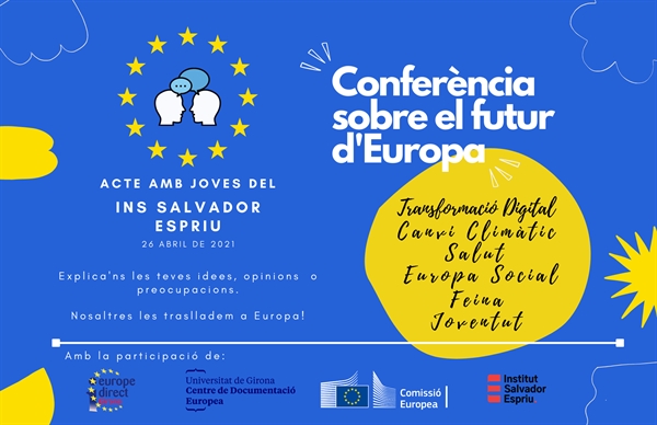 Conferència sobre el futur d'Europa. Acte amb joves de l'Institut Salvador Espriu.