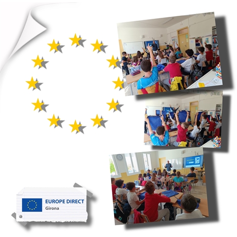 Taller "Joventut activa a la UE" a l'Escola Mont Cós, Llierca, 19 d'abril de 2024