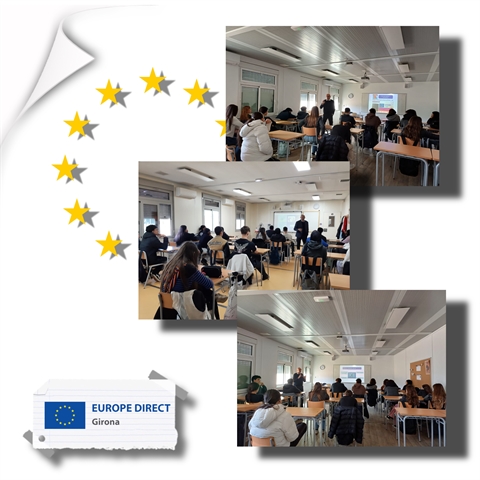 Taller "Joventut activa a la UE" a l'INS Pla de l'Estany, 22 i 28 de gener de 2025