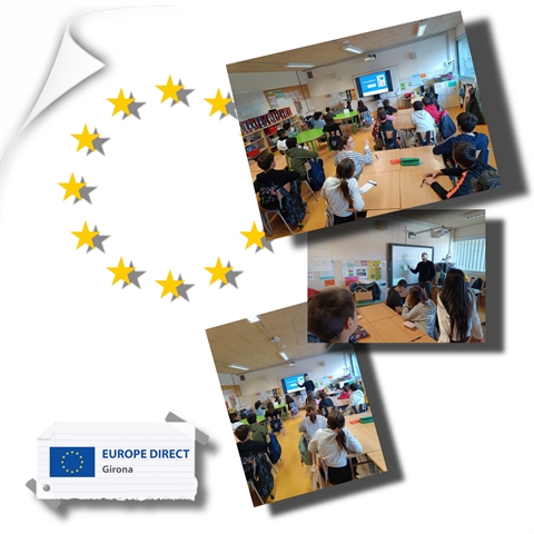 Taller "Joventut activa a la UE" a l'Escola Domeny, 8 de març de 2024