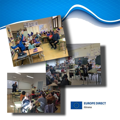 Taller "Joventut activa a la UE" a l'Escola Joan Roura, Tortellà, 11 de maig de 2022