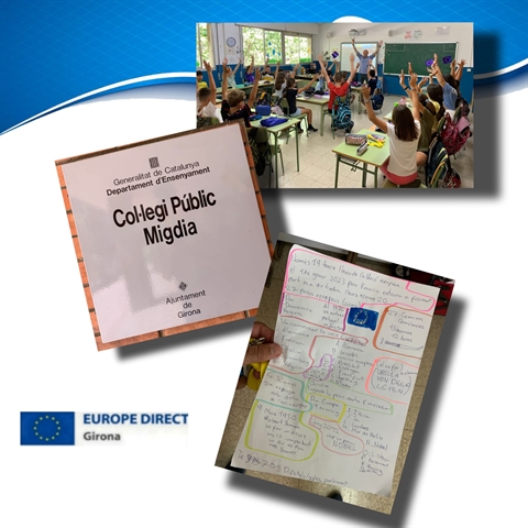 Taller "Joventut activa a la UE" a l'Escola Migdia, Girona, 3 de juny de 2022
