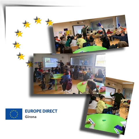 Taller "Joventut activa a la UE" a l'Escola Domeny, Girona, 31 de gener de 2023