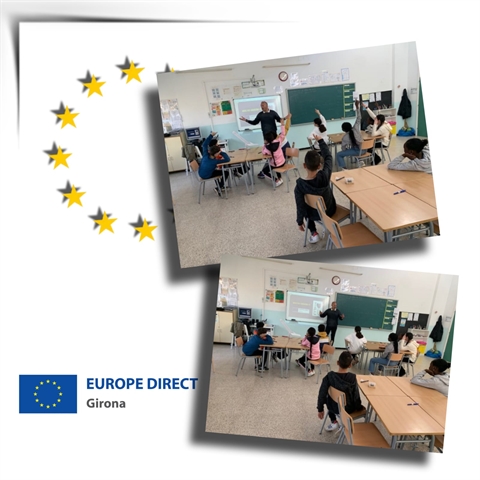 Taller "Joventut activa a la UE" a l'Escola Carme Auguet, Girona, 24 de febrer de 2023