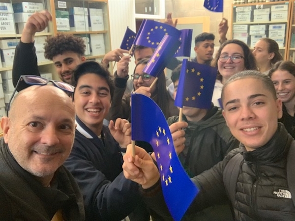 Taller "Joventut activa a la UE" a l'INS Montgrí, Torroella de Montgrí, 17 de gener de 2020