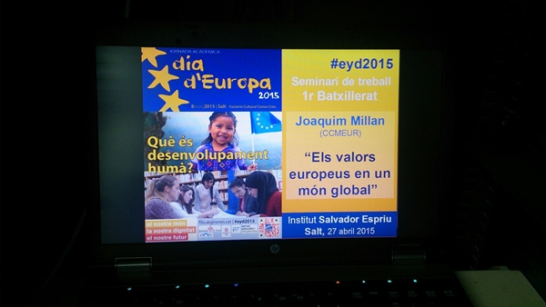 Sessió "Joventut activa de la UE" als alumnes de l'Institut Salvador Espriu de Salt